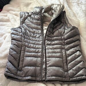 Bernardo Shimmering Silver Puffer Vest